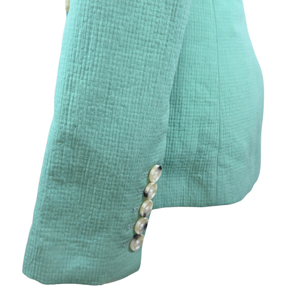 Veronica Beard Blazer Agate Green Emsley Cotton Linen Double Breasted Jacket US6 - Picture 8 of 11